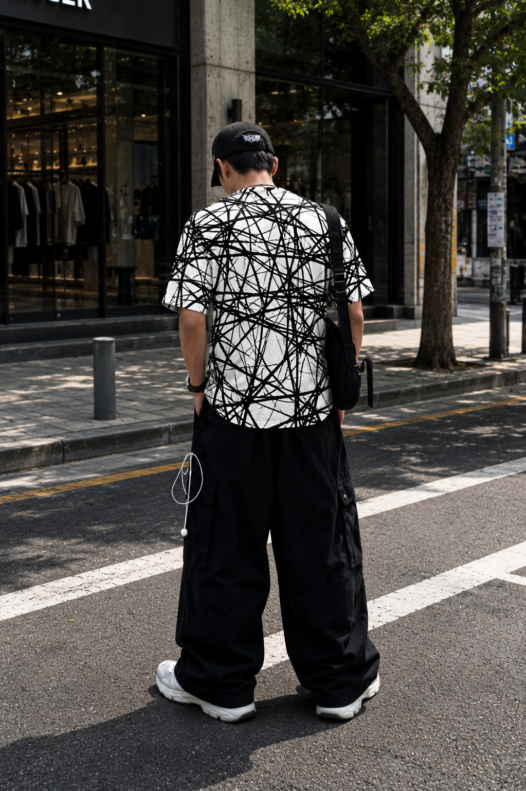 Chaos Line Oversized All-Over Print T-Shirt