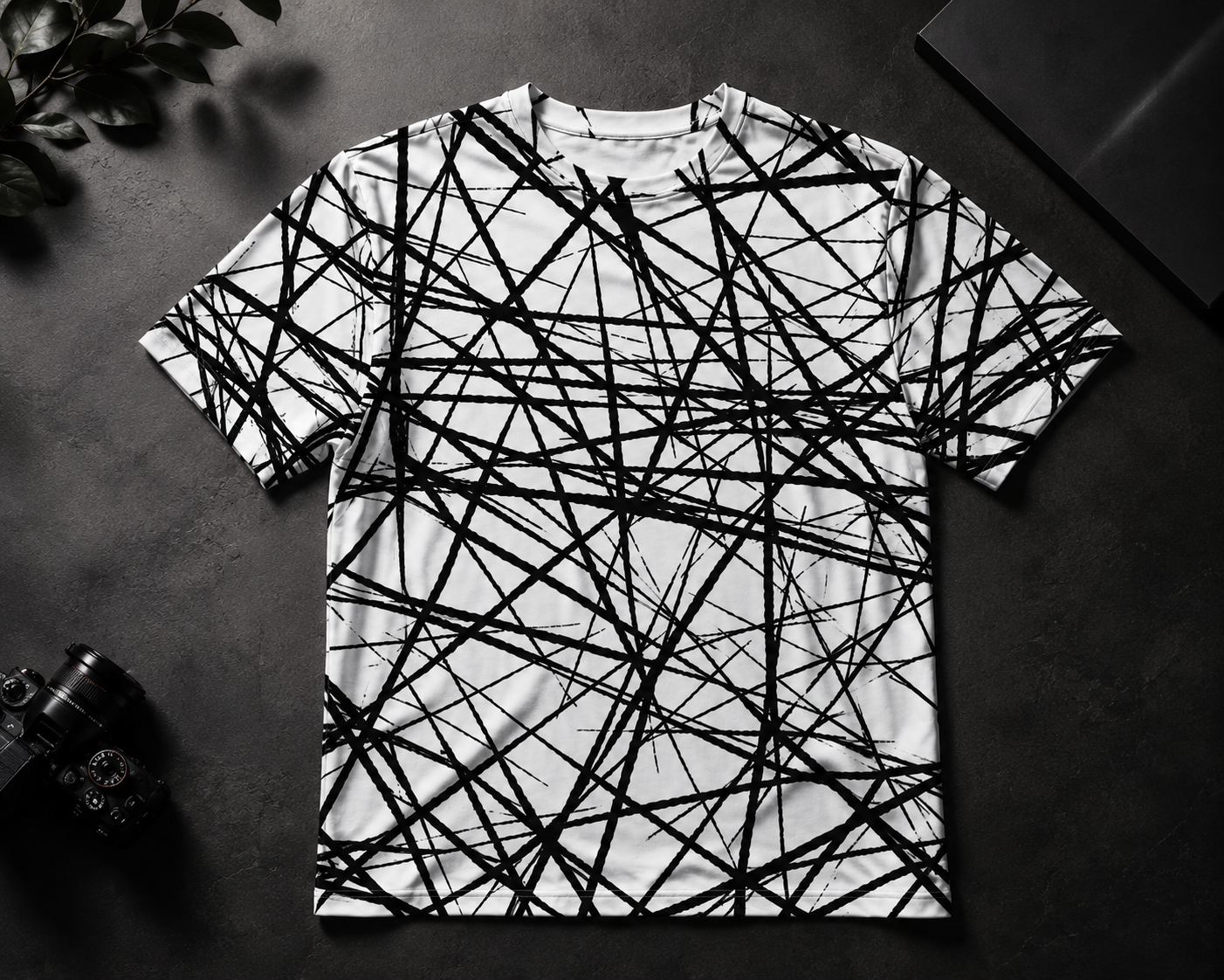 Chaos Line Oversized All-Over Print T-Shirt