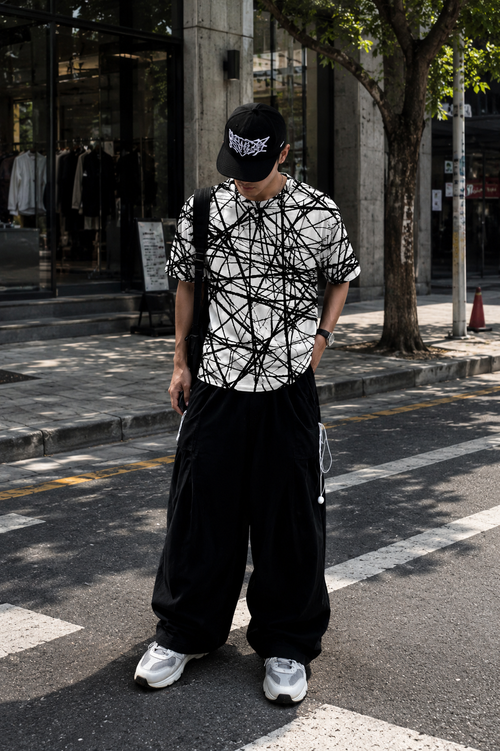 Chaos Line Oversized All-Over Print T-Shirt