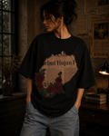 Vintage Rose Newspaper Oversized T-Shirt